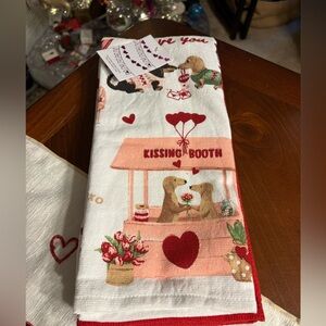 Valentine's Dachshund Print Kitchen Towel